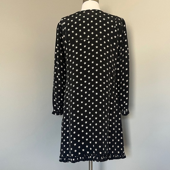 J.Crew Collection Star Print Casual Dress Silk Cocktail Long Sleeve H0085 SZ 8 M - Picture 7 of 15